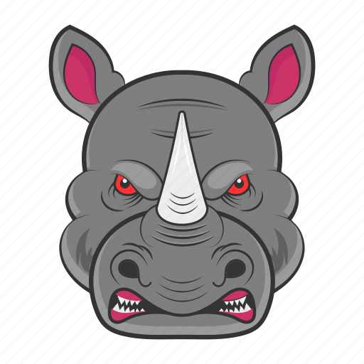 Rhino mascot, rhino face, rhino, animal face, rhino head icon - Download on Iconfinder