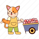 cat, flower, cart, selling, cute cat, shopping, sales, marketing, ecommerce