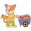 cat, flower, cart, selling, cute cat, shopping, sales, marketing, ecommerce 
