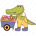 crocodile, flower, cart, animal, ecommerce, shopping, nature, floral, cute