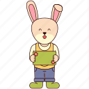 rabbit, holding, sign, cute rabbit, business, marketing, promotion, animal, advertising