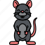 animal, rat, rodent, gray 