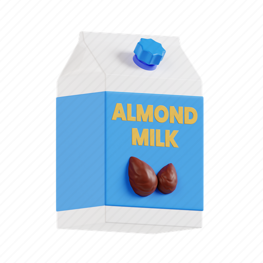 Almond, milk, fresh, drink, healthy, natural, nut 3D illustration - Download on Iconfinder