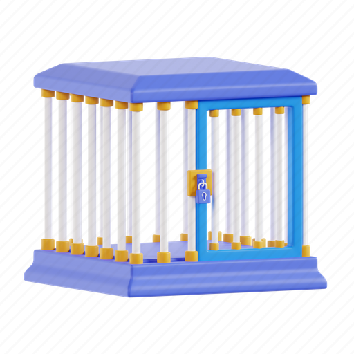 Cage, birdcage, prison, bird, freedom, metal, jail 3D illustration - Download on Iconfinder