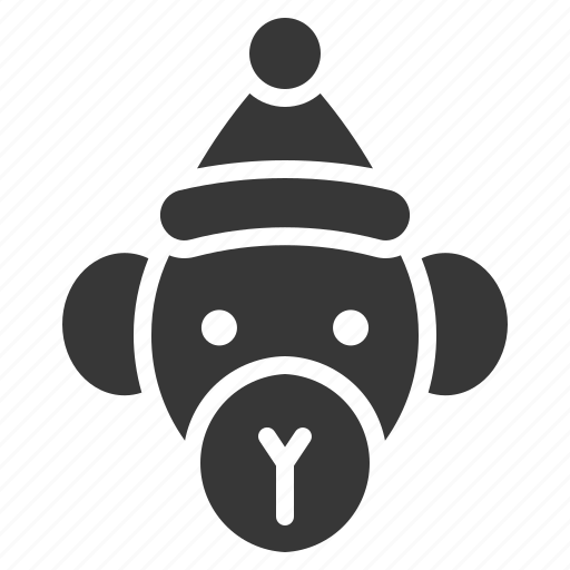 Animal, christmas, hat, monkey, zoo icon - Download on Iconfinder