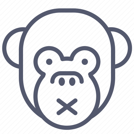 Face, monkey, noise, silent, smile, tranquility icon - Download on Iconfinder