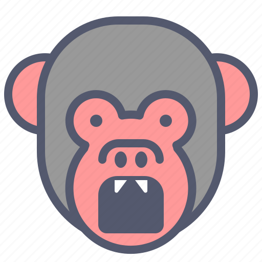 Angry, attack, danger, face, monkey, smile icon - Download on Iconfinder