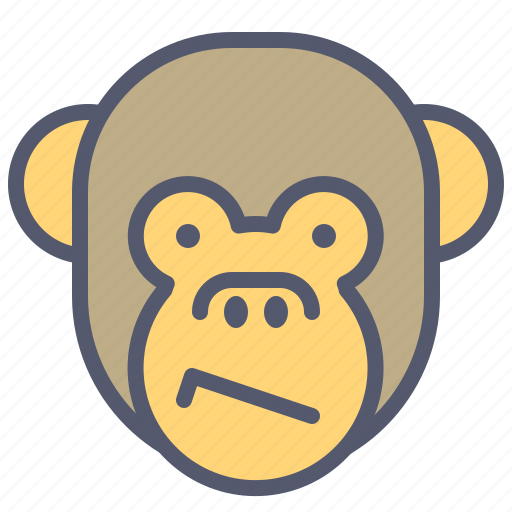 Bored, confused, face, monkey, smile icon - Download on Iconfinder