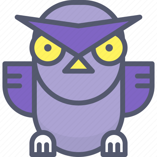 Angry, bird, night, owl, prepared, ready, study icon - Download on Iconfinder