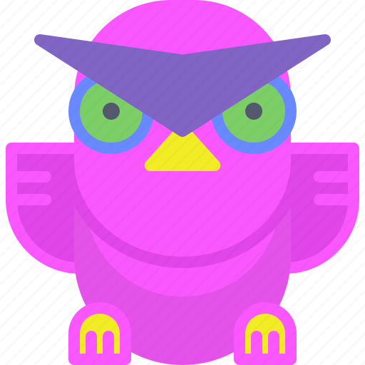 Angry, bird, night, owl, prepared, ready, study icon - Download on Iconfinder