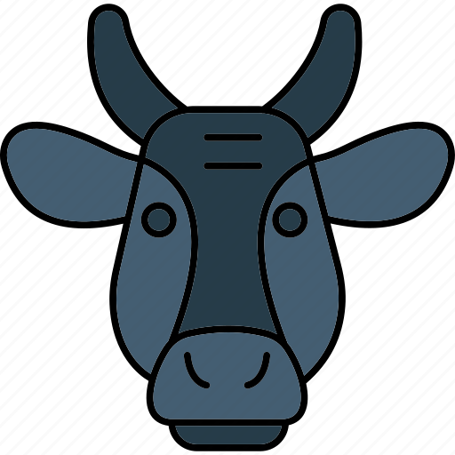 Cow, animal, farm, cattle, bull, mammal, agriculture icon - Download on Iconfinder