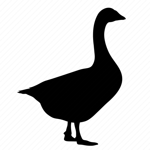 Goose, animal, bird, duck, fowl, poultry, silhouette icon - Download on Iconfinder