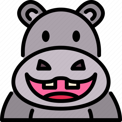 Hippopotamus, hippo, zoo, animal, wildlife, avatar icon - Download on Iconfinder