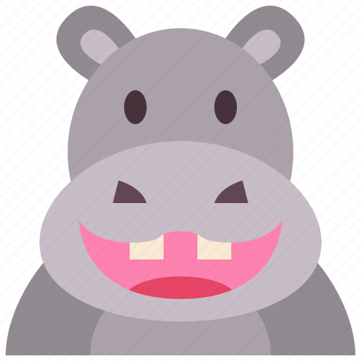 Hippopotamus, hippo, zoo, animal, wildlife, avatar icon - Download on Iconfinder