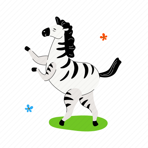 Funny, animal, zebra, dancing, zoo illustration - Download on Iconfinder