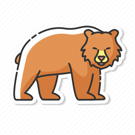 Brown bear, grizzly bear, nordic fauna, dangerous woodland animal icon - Download on Iconfinder