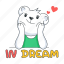 in dream, daydreaming, bear dreaming, cute bear, bear character 