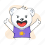 happy bear, happy teddy, laughing bear, cute bear, bear character 