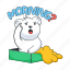 morning, bear character, cute bear, sleeping bear, morning time 
