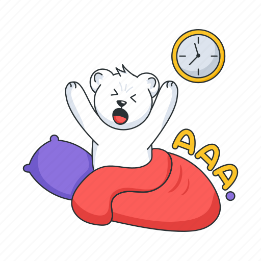 Morning yawn, stretching arms, wake up, get up, morning time sticker - Download on Iconfinder