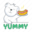 yummy food, yummy breakfast, bear eating, eating breakfast, bear character