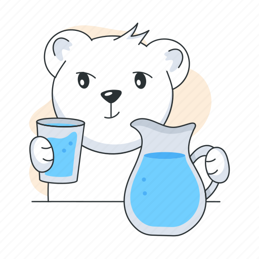 Drinking water, water jug, bear drinking, cute bear, cute teddy sticker - Download on Iconfinder