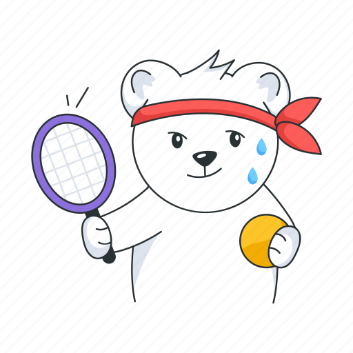 Playing tennis, tennis gear, tennis bear, tennis sport, cute bear sticker - Download on Iconfinder
