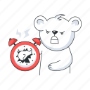 angry bear, angry morning, broken clock, bear character, angry teddy