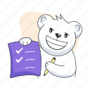 bear working, tasks list, to do, daily tasks, daily routine