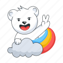 bear rainbow, pleasant day, nice day, happy bear, laughing bear