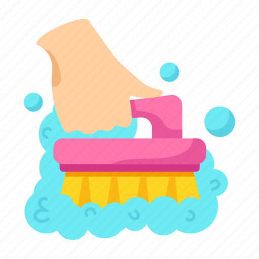 Cleaning brush, scrubber brush, clothes brush, laundry brush, laundry equipment icon - Download on Iconfinder