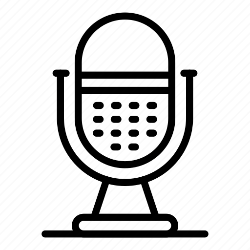 Microphone, podcast, thin, vector, yul920 icon - Download on Iconfinder