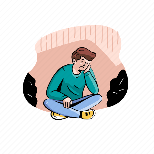 Anxiety, mental, health, healthcare illustration - Download on Iconfinder