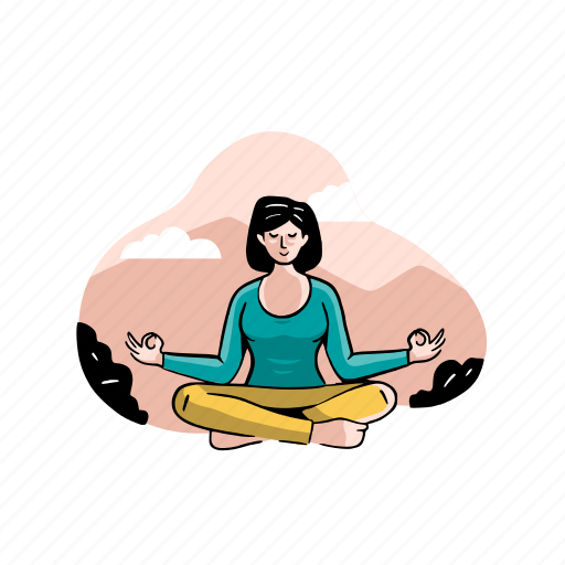 Meditation, yoga, health illustration - Download on Iconfinder