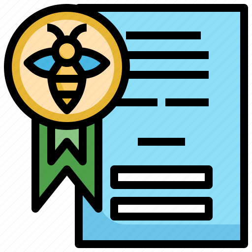 Apiary, certificate, patent, files, farming, gardening, bee icon - Download on Iconfinder