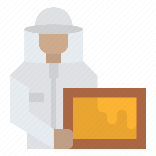 Beekeeper, hold, honeycomb, beekeeping, apiary icon - Download on Iconfinder