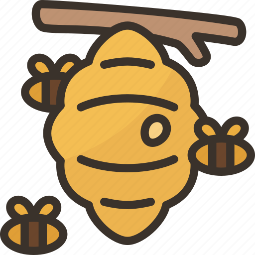 Beehive, honey, bee, branch, jungle icon - Download on Iconfinder