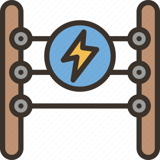 Fence, electric, voltage, border, protection icon - Download on Iconfinder