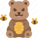 bear, grizzly, honey, eating, jungle