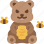 bear, grizzly, honey, eating, jungle 