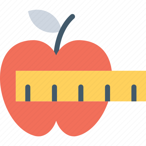 Apple slimming, apple with centimeter, dieting, healthy weight loss, natural weight loss icon - Download on Iconfinder