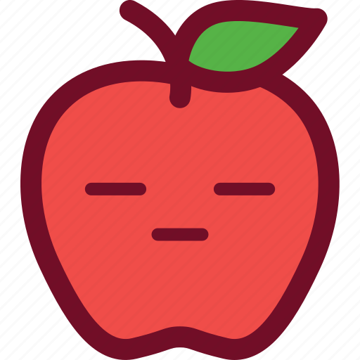 Apple, emoticon, flat face, no expression icon - Download on Iconfinder