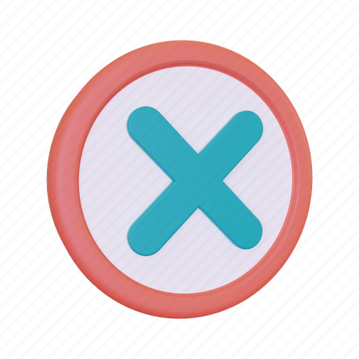 Rejection, bad, cross, remove, delete, danger, cancel 3D illustration - Download on Iconfinder