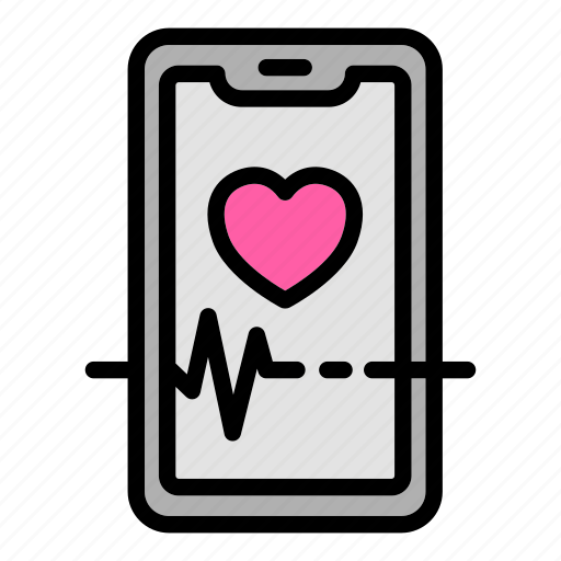 Phone, heart, rate, app icon - Download on Iconfinder