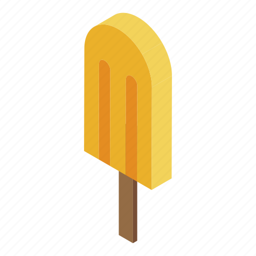 Apricot, cartoon, food, isometric, party, popsicle, vintage icon - Download on Iconfinder