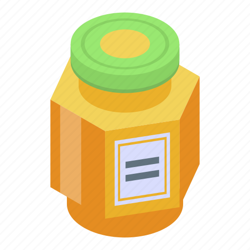 Apricot, cartoon, food, frame, isometric, jam, jar icon - Download on Iconfinder