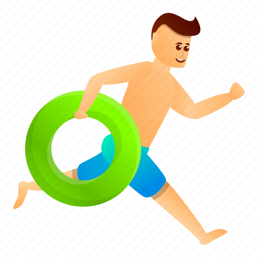 Beach, family, man, pool, ring, running icon - Download on Iconfinder