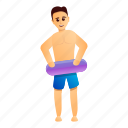 spa, ring, boy, inflatable, water, beach