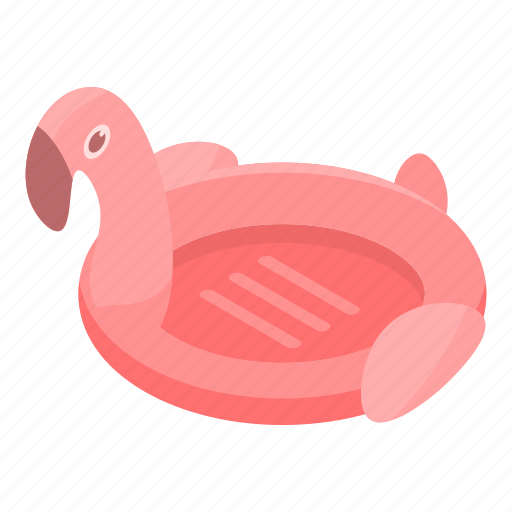 Beach, cartoon, flamingo, inflatable, isometric, party, water icon - Download on Iconfinder
