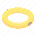 beach, cartoon, inflatable, isometric, party, ring, yellow